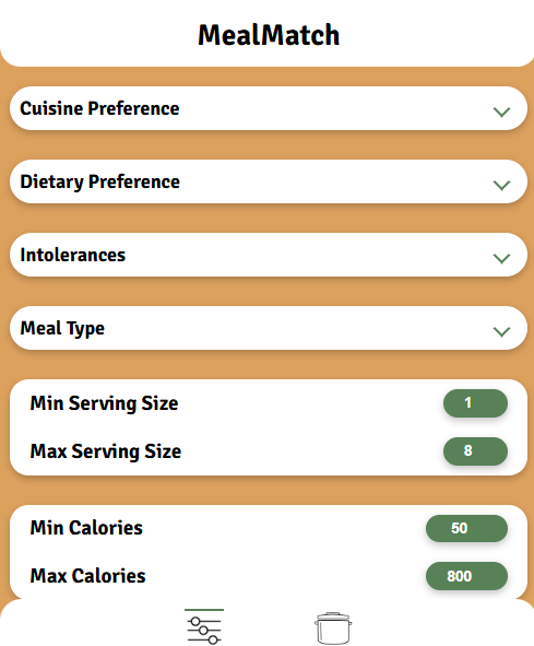 MealMatch Website Screenshot